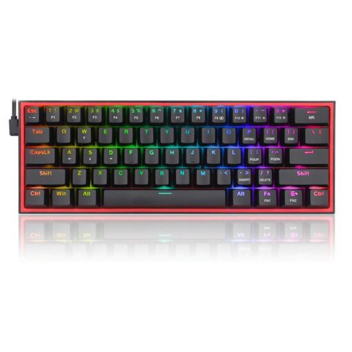 Redragon K617 Fizz 60% Wired RGB Gaming Keyboard, 61 Keys Compact Mechanical Keyboard – Linear Red Switch - PakByte  