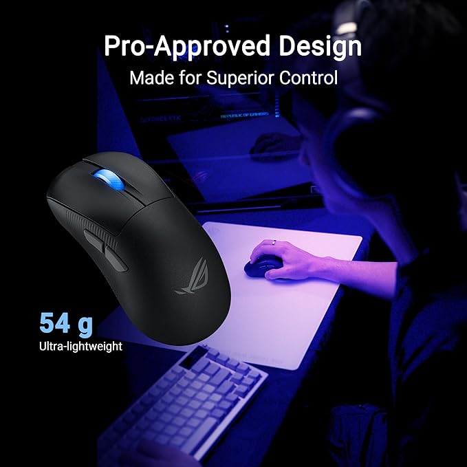 ASUS ROG Keris II Ace Wireless Gaming Mouse: 54g Lightweight, AimPoint Pro Sensor, SpeedNova Wireless black - PakByte Computers 