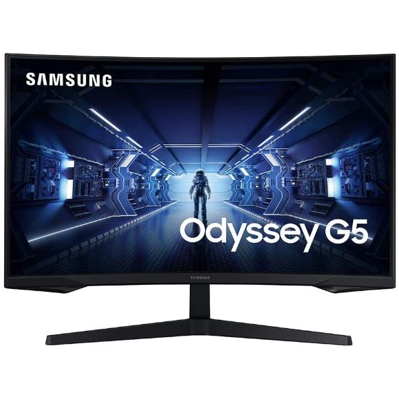 SAMSUNG 32-Inch 144Hz Odyssey G5 Gaming Monitor with 1000R Curved Screen, 1ms, FreeSync Premium, QHD (LC32G55TQWNXZA), Black - PakByte Computers 