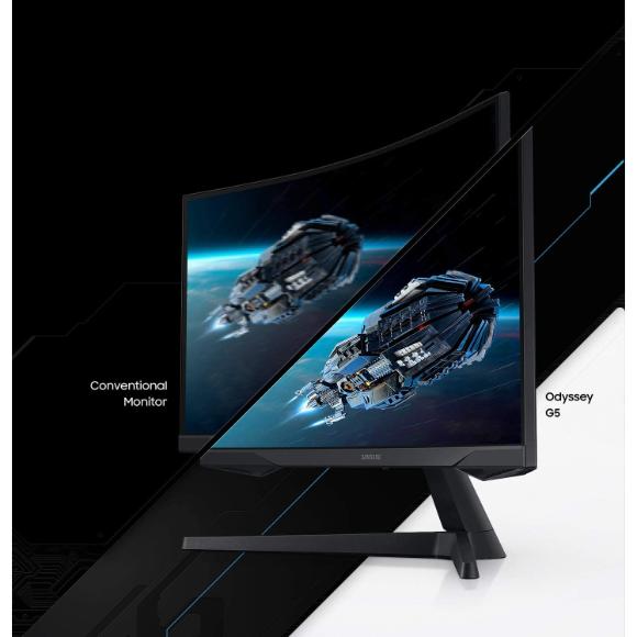 SAMSUNG 32-Inch 144Hz Odyssey G5 Gaming Monitor with 1000R Curved Screen, 1ms, FreeSync Premium, QHD (LC32G55TQWNXZA), Black - PakByte Computers 