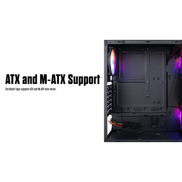 Boost Tiger PC Case with 3 RGB Fans - PakByte Computers 