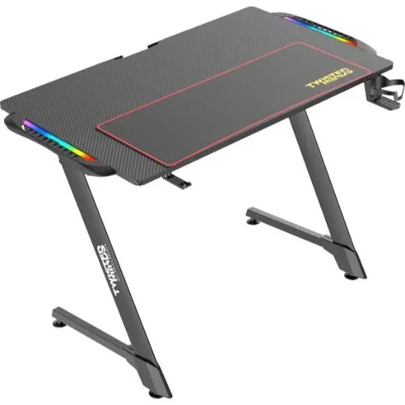 Twisted Minds TM-Z-1060-RGB Z Shaped RGB Gaming Desk - PakByte Computers 