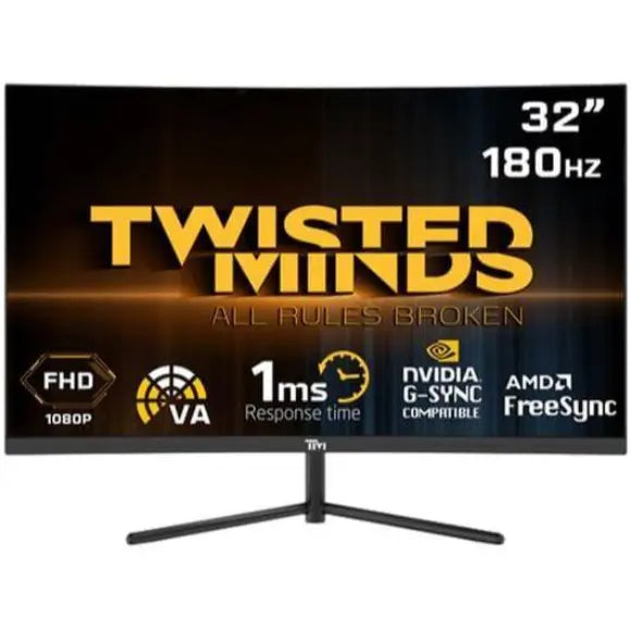 Twisted Minds TM32CFHD180VA - 180Hz 1080p FHD VA 32" Curved Gaming Monitor - PakByte Computers 