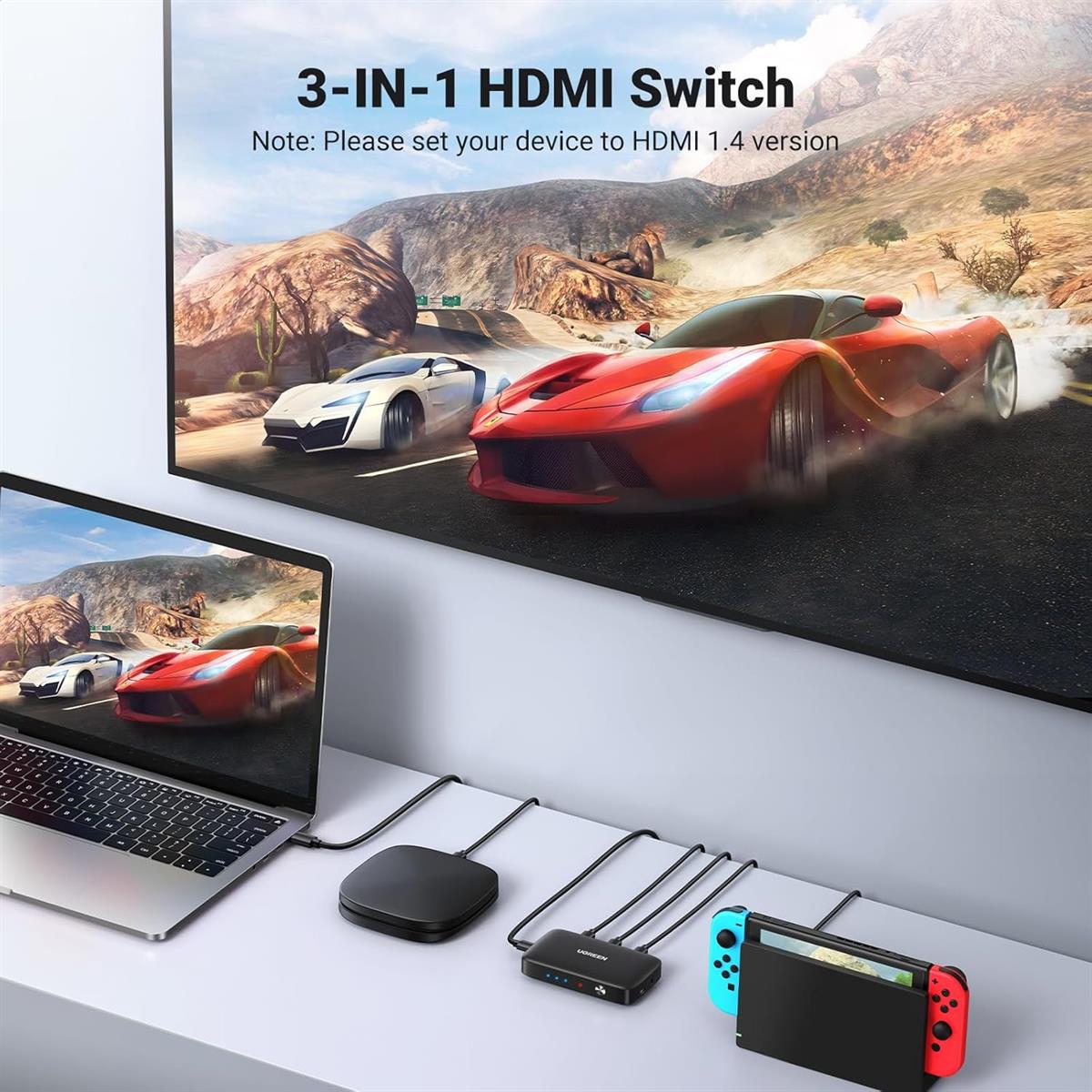 UGREEN HDMI Switcher 3 In 1 Out 4K@30HZ - PakByte  