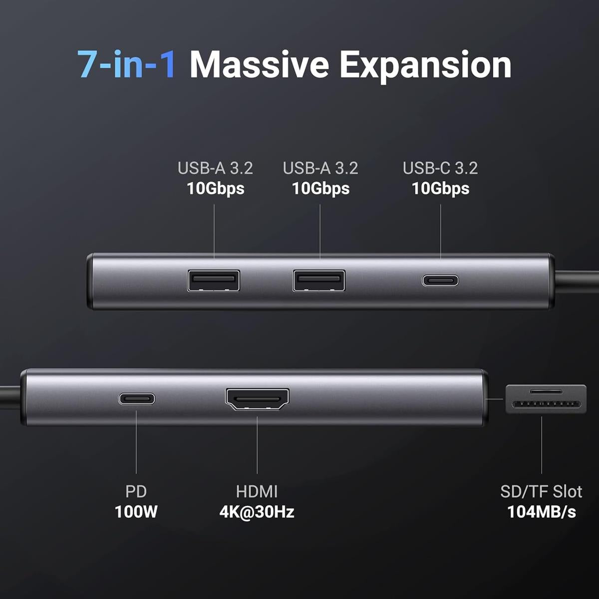 UGREEN USB-C Multifunction Adapter (7-in-1) - PakByte  