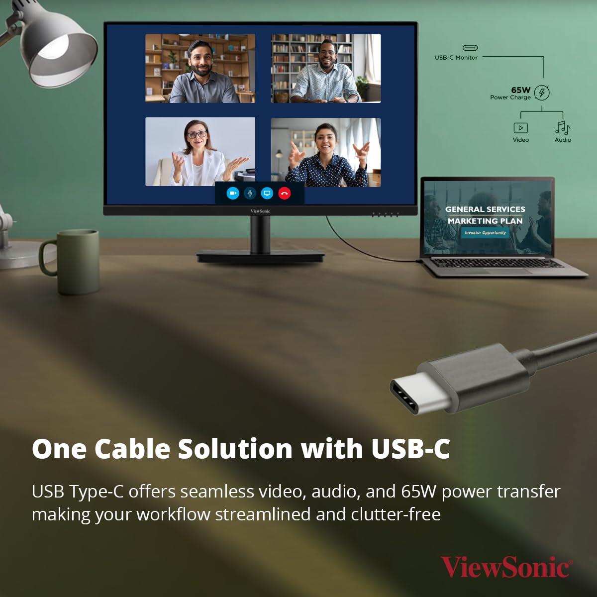 ViewSonic VA2709U-4K - 60Hz 4K UHD IPS 27" USB-C Monitor - PakByte Computers 