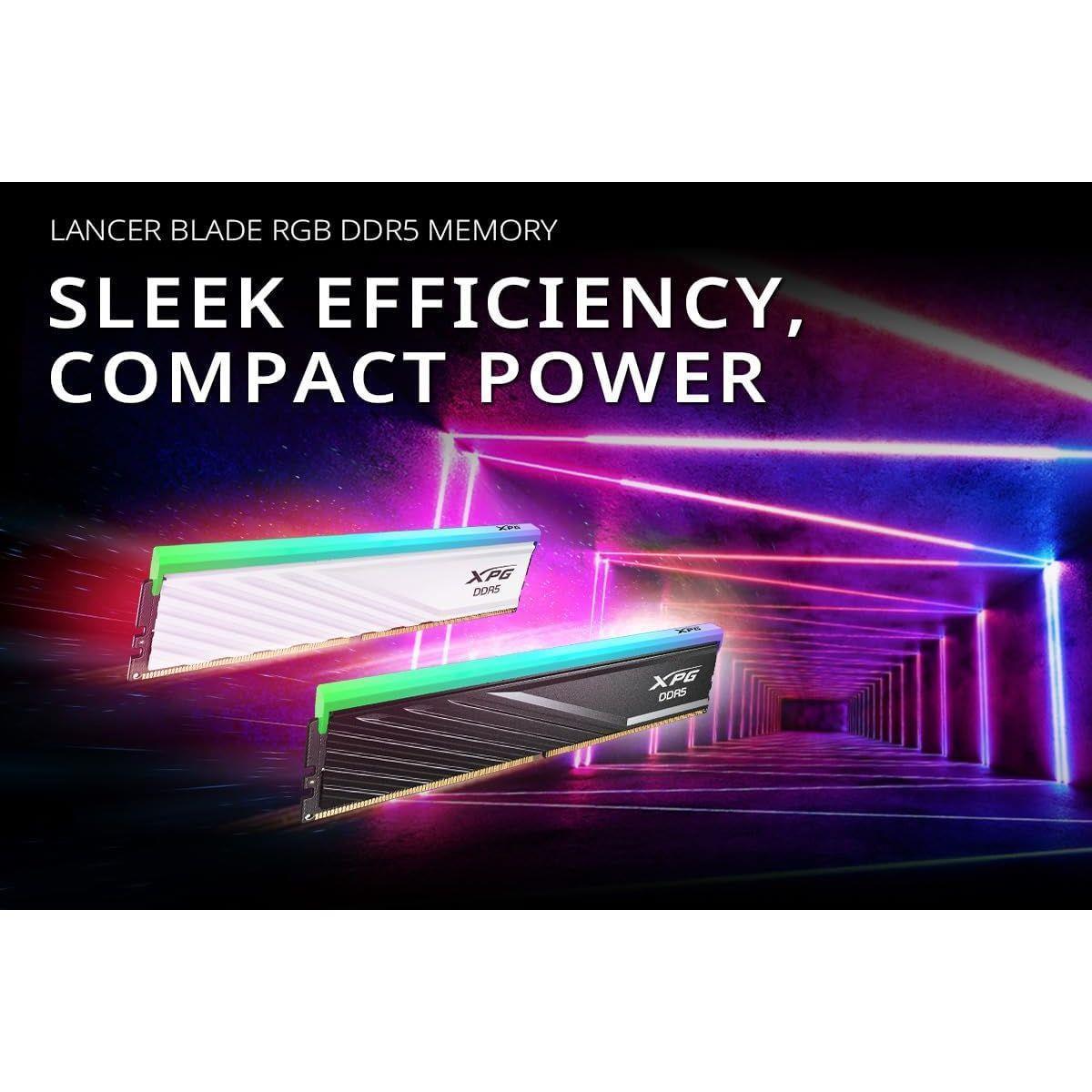 XPG Lancer Blade RGB 64GB (2x32GB) 6000MHz C30 DDR5 DRAM Memory - White