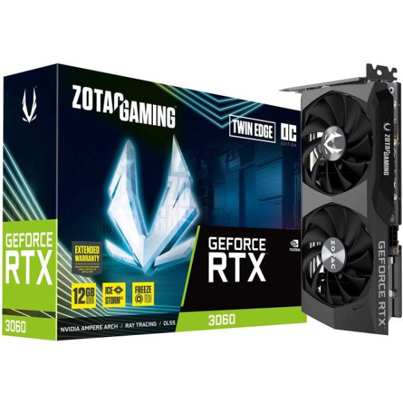 ZOTAC Gaming GeForce RTX 3060 Twin Edge OC 12GB GDDR6 192-bit 15 Gbps PCIE 4.0 Gaming Graphics Card (ZT-A30600H-10M) - PakByte Computers 